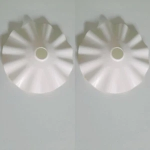 Piatto bianco 2 pz paralume plastica ondulato sospensione lampadario E14 25 cm - Imagen 1 de 8
