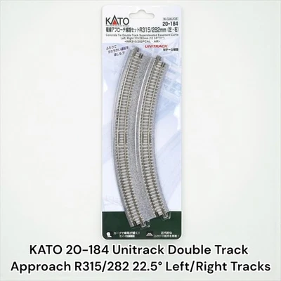 KATO 20-184 Unitrack Double Track Approach R315/282 22.5° Left/Right Tracks - Image 1 of 4