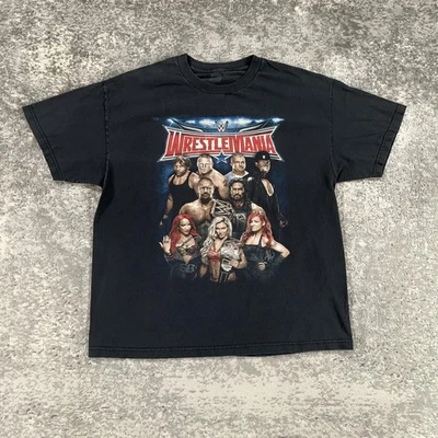 WrestleMania 32 Shirt Mens XL Black WWE Wrestling Roman Reigns Becky Lynch Brock - Image 1 of 4