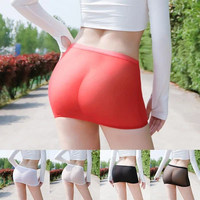 Femininer durchsichtiger Minirock erhältlich in Schwarz Rot Weiß Farboptionen - Bild 1 von 4