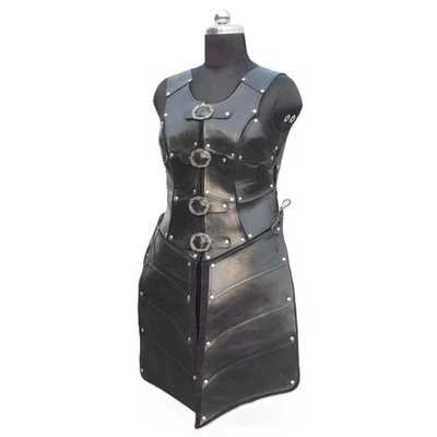 Fantasia feminina medieval renascentista LARP e reconstituição armadura de couro - Imagem 1 de 3