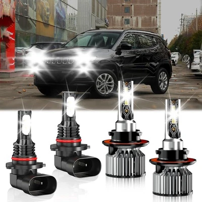 Kit de luces antiniebla LED de haz alto/bajo para Jeep Compass 2007-2009 6500 k Foto 1 de 4