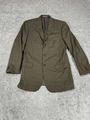 Corneliani Sport Coat Mens 42 Long Us Wool Cashmer Green Brown Check - Image 1 of 4