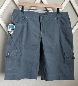 NWT! Kuhl Women's 16 Splash 11” Cargo Hiking Shorts - Metal Blue - Picture 1 of 13