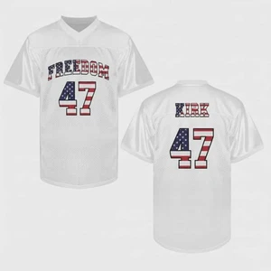 Charlie Kirk Freedom Jersey Football #47 Shirt - Picture 1 of 1