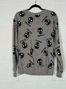 Sanrio Chococat Gray Sweatshirt XS Bioworld Kawaii Hearts Cat Pullover HTF - Picture 1 of 8