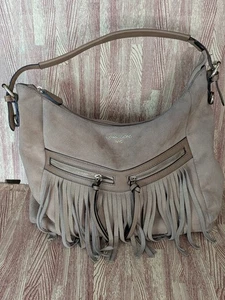 Bolso de Hombro Hobo Vegano Imitación Cuero Flecos Boho Hippie Western Tostado  - Imagen 1 de 10
