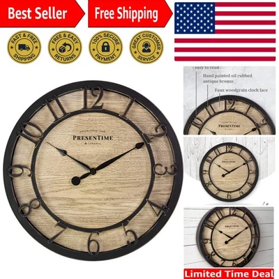 Elegant 10" Cottage Style Wall Clock - Silent Quartz Movement & Vintage Design - Image 1 of 4