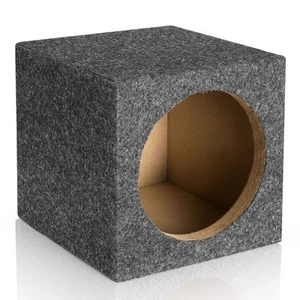 6.5in Gray Carpet Speaker Enclosure, Subwoofer Driver Enclosure with Ports fo... - Picture 1 of 8
