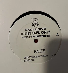 Paris Break The Grip Of Shame 12" Vinyl DJ Test Pressing 1989 Hip Hop Tommy Boy - Picture 1 of 2