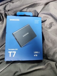 Samsung T7 Portable SSD (Titan Gray) 4TB, 1050MB/S*BRAND NEW*NEVER OPENED* - Afbeelding 1 van 2