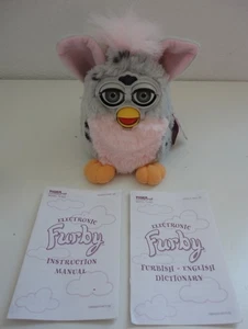 Prima Edizione Originale 1998 Furby 70-800 Tiger Leopard Grigio Rosa NON FUNZIONANTE - Foto 1 di 2