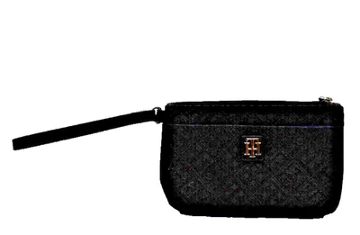 Tommy Hilfiger Wristlet Clutch Handbag Black Metallic New! - Image 1 of 4