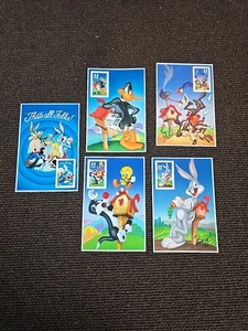 US LOONEY TUNES STAMPS SET OF 5 MNH CARTOON BUGS TWEETY ROAD RUNNER DAFFY DUCK - Picture 1 of 7