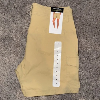 Nuevo con etiquetas Pantalones Cortos Eddie Bauer Cargo Bolsillo Caqui Tostado Para Mujer 4 Foto 1 de 4
