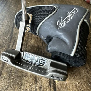 PING Karsten Anser Putter RH 33.5" Original Grip + Head Cover Black Dot - Picture 1 of 15