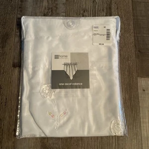 (1) JC Penney Home Collection Pembroke Rose Bianco Luminoso Ascot Valance 40x20 NOS - Foto 1 di 6