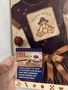 Oso de peluche Daisy Kingdom Country Cut Outs sin apliques de costura “Ted E Bear” 1994 - Imagen 1 de 4