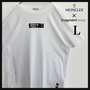 MONCLER Fragment Collaboration T-Shirt Center Logo L weiß guter Zustand HN7952 - Bild 1 von 17