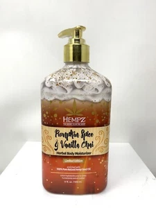 HEMPZ PUMPKIN SPICE & VANILLA CHAI HERBAL BODY MOISTURIZER 17oz LIMITED EDITION - Picture 1 of 6