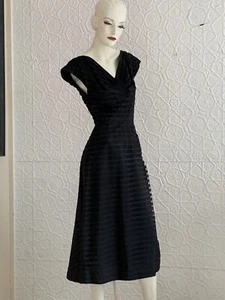 1950s black New Look Fit and Flare Dress-tulle-net-ribbon-small-XS-Arnold Fox - Picture 1 of 20