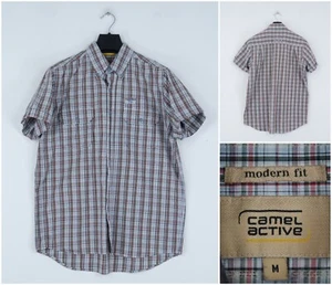 Mens CAMEL ACTIVE Shirt Medium Size Vintage Check Plaid Modern Fit Casual Top - Picture 1 of 12