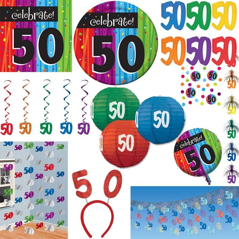 50. Compleanno Party Decorazione Giubileo Numero Geburtstagsdeko Set Colorato - Immagine 1 di 1