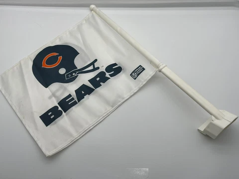 CHICAGO BEARS CAR AUTO FLAG BANNER & POLE 2 SIDED NFL FOOTBALL Cover