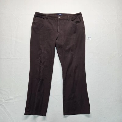 Chaps Solid Brown Corduroy Pants Stretchy 95% Cotton Adult Women's Size 16 - Image 1 of 4