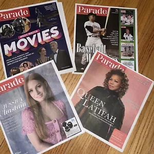 4 Parade Magazines Oct 2022 QUEEN LATIFAH Clooney Chastain Roberts Baseball Memo - Imagen 1 de 5