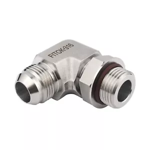 Codo posicionable FITOK 1/4" macho JIC × 7/16-20 SAE/MS hilo recto 316 SS - Imagen 1 de 1