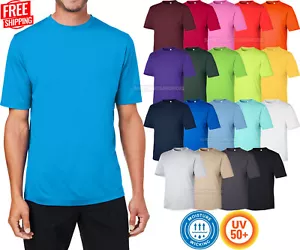 Mens UV 50+ Dri Fit Tee Moisture Wicking T-Shirt Exercise Fishing XS-6XL NEW! - Picture 1 of 21
