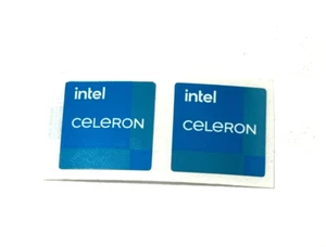 2 x Intel Celeron Desktop / Laptop Sticker Label Logo Decal 18mm x 18mm - Picture 1 of 2