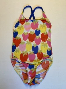 Mini Boden Swimsuit 1 Piece Girls 7-8 Strawberries Multicolor - Picture 1 of 6