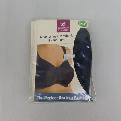 Sujetador Bobbie Brooks satinado cómodo sin aros - 36C, negro #8687 Foto 1 de 4