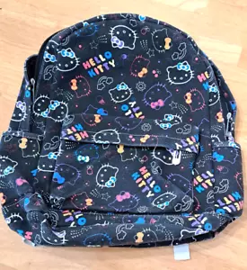 Hello Kitty Black Canvas Laptop Backpack Cartoon Sanrio - Picture 1 of 13