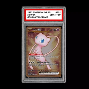 Graded 10 Pokemon 151 Mew EX #205/165 Gold Metal Ultra Premium Collection Promo - Picture 1 of 3