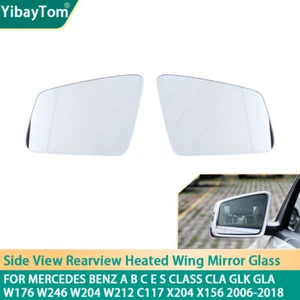 1 pair Side Mirror Glass for Mercedes Benz W204 A B C E S CL GLK CLS CLA Class - Picture 1 of 6