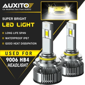 AUXITO 9006 HB4 LED Headlight Bulb Kit Low Beam 6500K 100W 24000LM White Lights - Picture 1 of 12