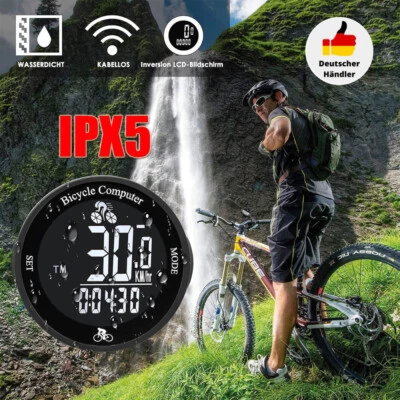 Kabellos Funk Fahrradcomputer LCD Fahrrad Tachometer Radfahren Kilometerzähler - Bild 1 von 4