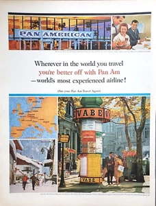 PRINT AD Pan Am Airlines 1963 10.5" x 13" 1964 Winter Olympics Austria - Picture 1 of 1