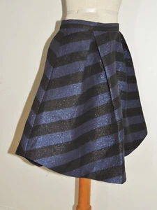 Hutch funkelnder blau/schwarz gestreifter Rock neu mit Etikett $ 298,00 Größe 6  - Bild 1 von 4