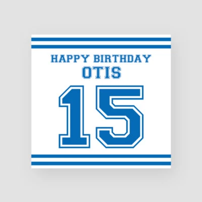 Personalised Handmade 15th Birthday Card For Boy Son Grandson Baseball Varsity - Image 1 of 3
