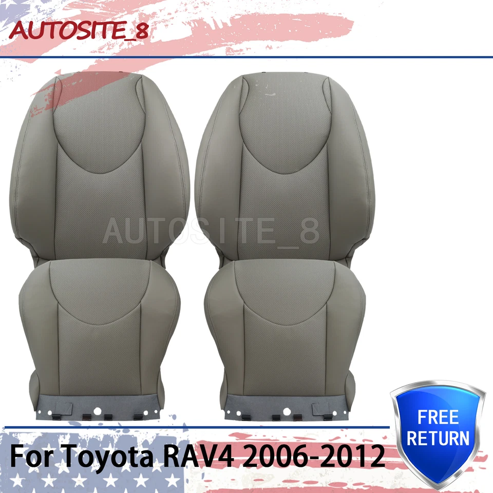Серый перфорированный кожаный чехол на сиденье водителя и пассажира для Toyota RAV4 2006-2012 годов выпуска - Изображение 1 из 4