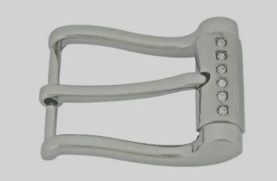 Pin Belt Buckles for Men's Fits 1.25″ inch 32 mm Jeans Belt Silver Style Blinged - Image 1 of 4