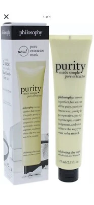 Philosophy Purity Made Simple Pore Extractor Mask 75ml/2.5oz Brand New Exp 6/20 - Image 1 of 2