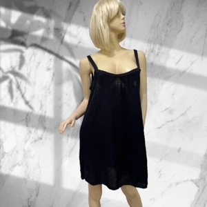 NWT  $148 Eileen Fisher Washable Wool Crepe X-LARGE Black Cami w Shirring - Picture 1 of 8