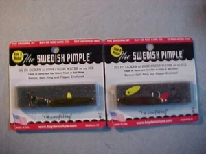 2 NUEVAS CUCHARAS PLANTILLAS DE PESCA DE HIELO DULCE AGUA SALADA oro/níquel espinillas suecas talla 5 - Imagen 1 de 4