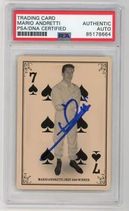 MARIO ANDRETTI Signed 2013 Panini Golden Age Playing Card #7s - Formula 1 - PSA - Picture 1 of 2