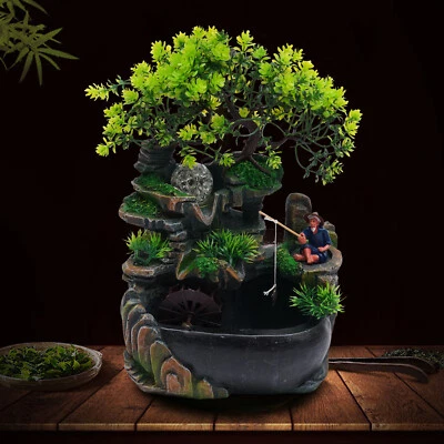 Fuentes de agua interiores SPA Yoga Zen Escritorio Rocalería Cascada Fuente Ornamento Nuevo Foto 1 de 4